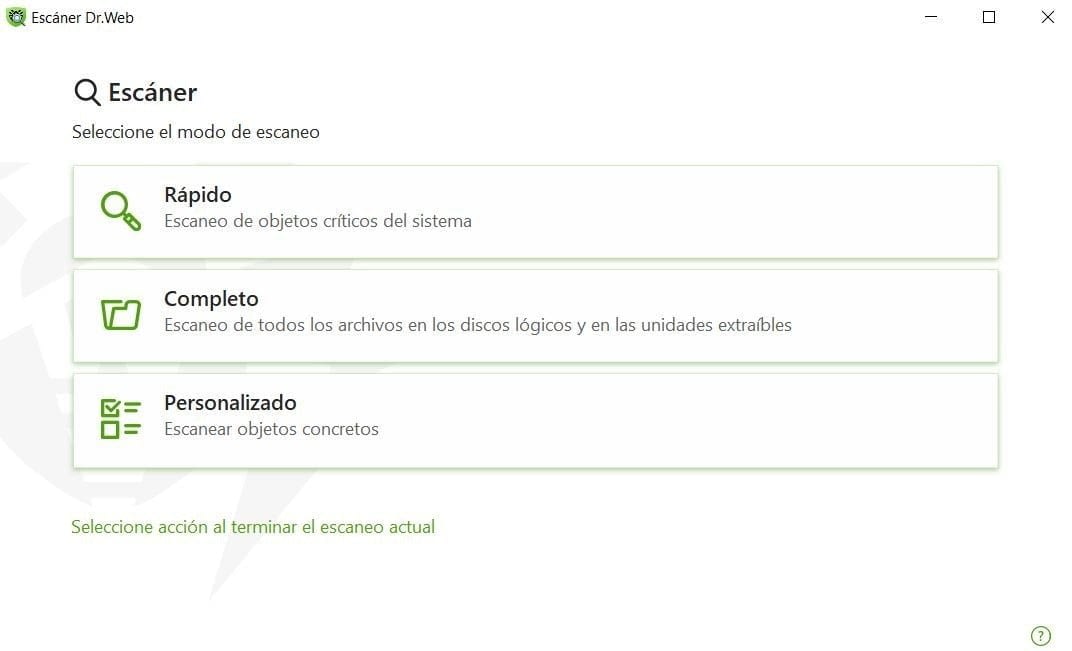 Dr. Web - Escáner Rapido, Completo y Personalizado