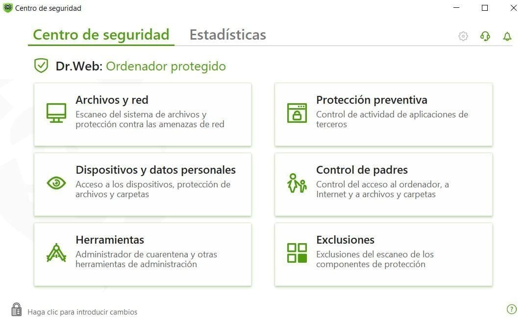Dr, Web - Menú Principal